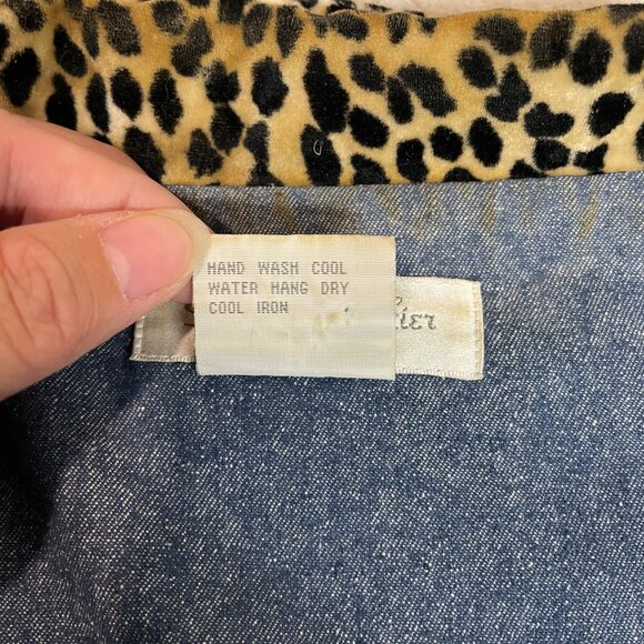 Vtg Great Cavalier by St. Paul Cat Embroidered Chore Silk Denim Jacket Size M - Picture 9 of 9